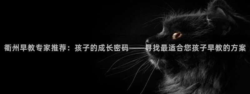 威九国际网站入口地址：衢州早教专家推荐：孩子的成长密码——寻找最适合您孩子早教的