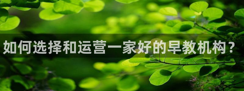 威九国际h5：如何选择和运营一家好的早教机构？