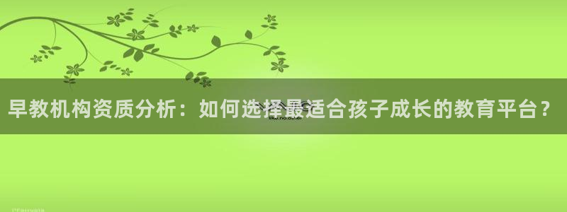威九国际提款不出来：早教机构资质分析：如何选择最适合孩子成长的教育平台？