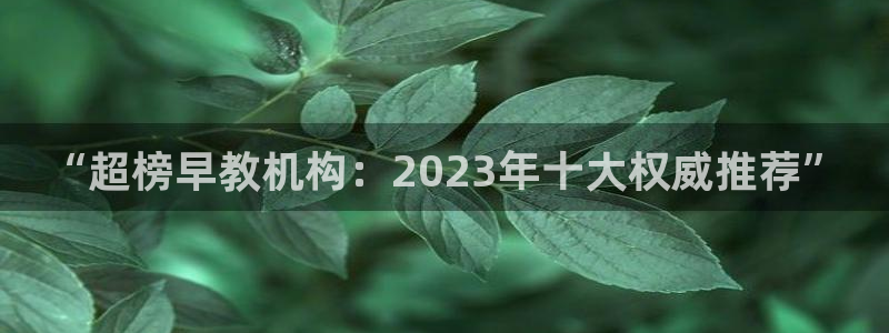 威九国际狂飚电影:“超榜早教机构:2023年十大权威推荐”